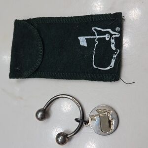 Collectible Augusta MASTERS 14K & Sterling Silver LOGO  Golf Sterling Keychain